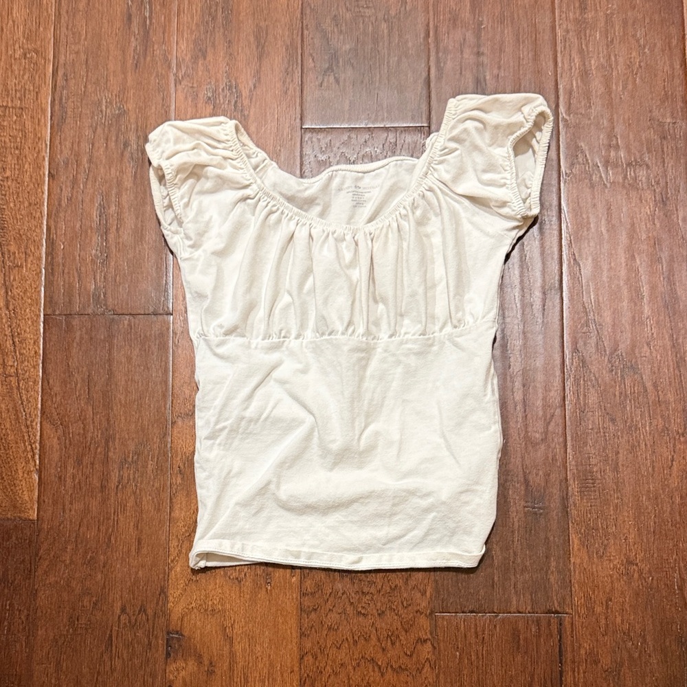 Brandy Melville Cream Puff Sleeve Blouse